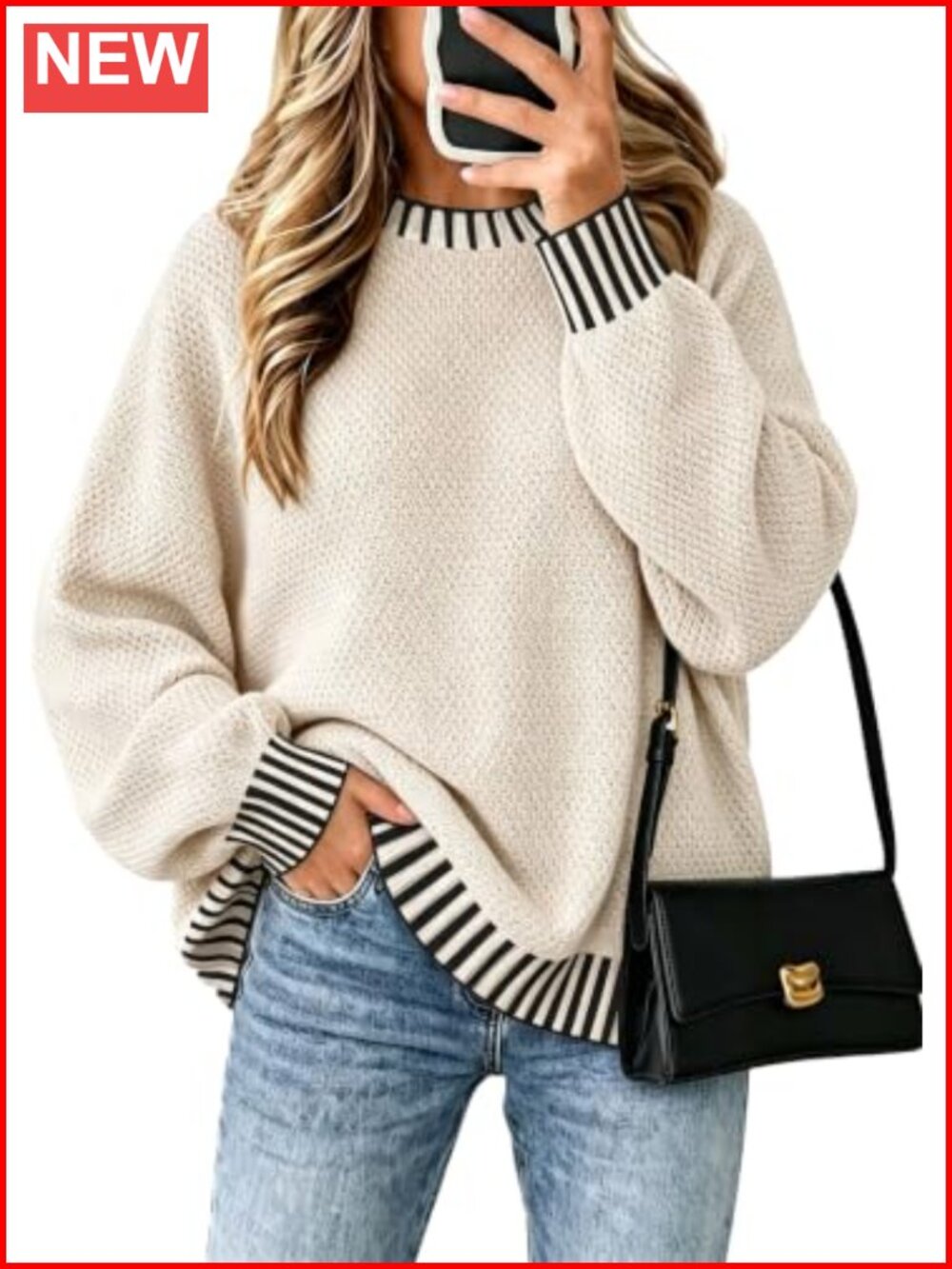Oversized Batwing Sleeve Tunic Sweater Knit Pullover Women's Fall